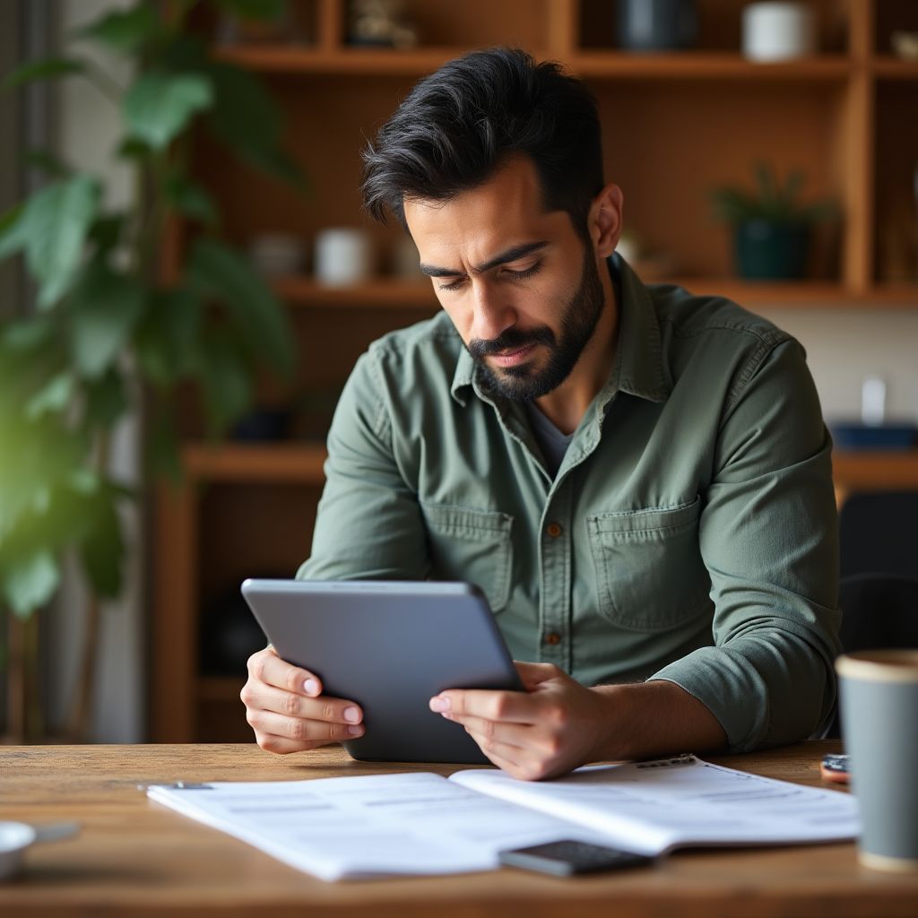 Emprendedora gestionando finanzas de negocio